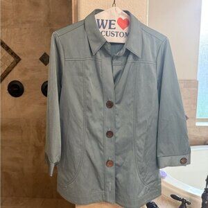 Structured Blue Utility Jacket with Tailored